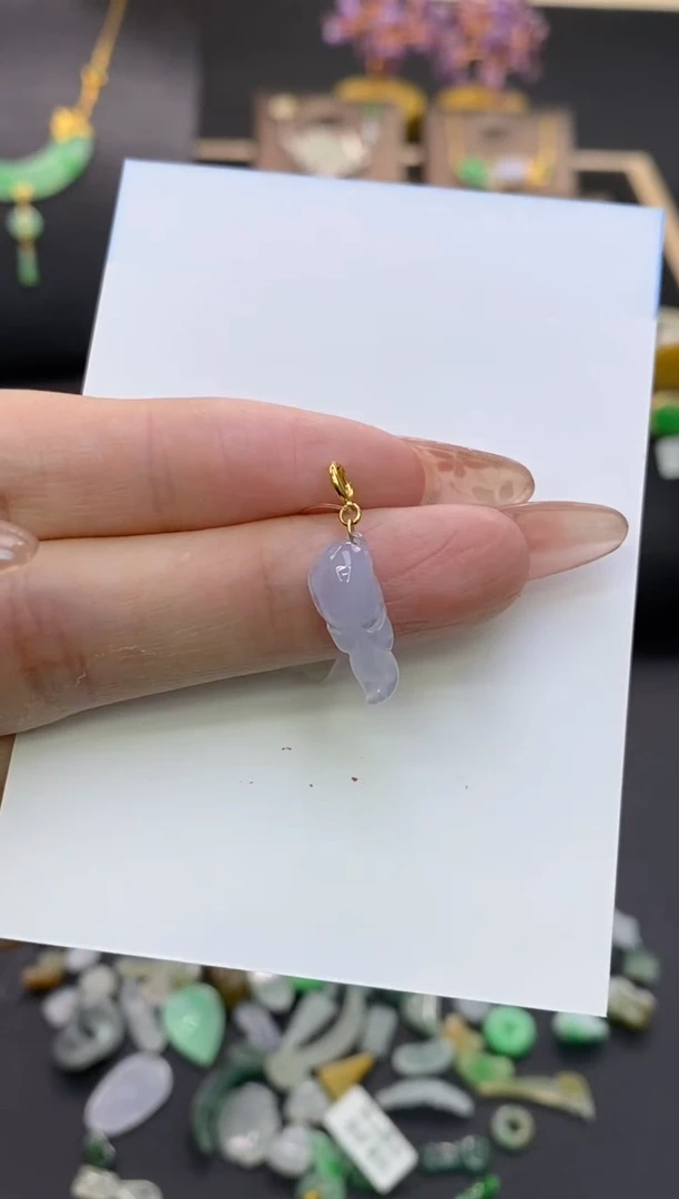 【闪购商品】翡翠颈饰18K金镶嵌净货16223