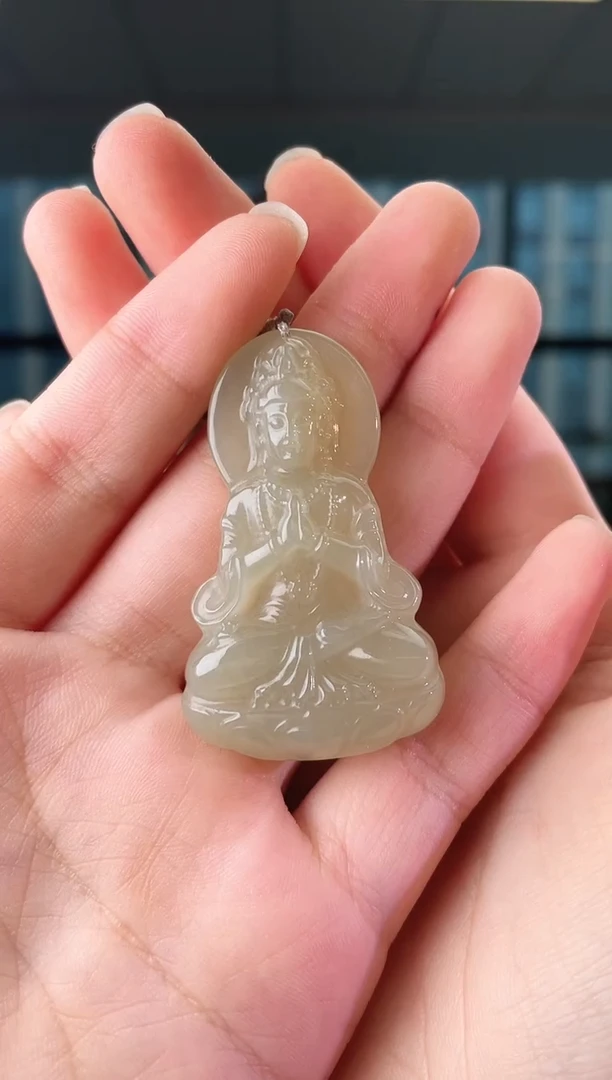 和田玉未镶嵌颈饰观音 多样性发其一