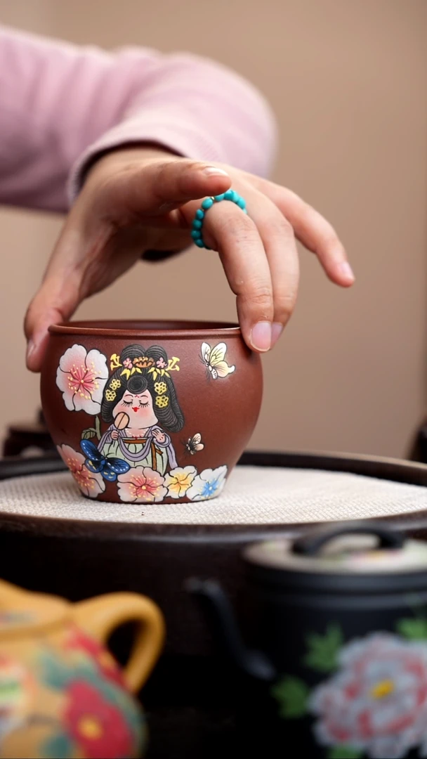 茶壶紫砂紫泥唐美人大缸杯