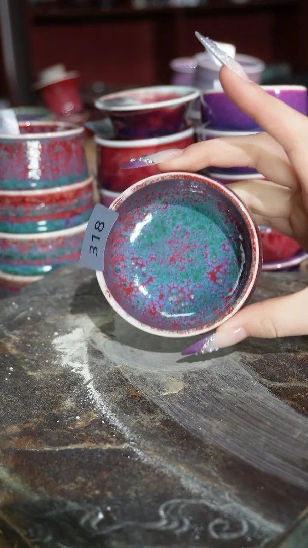 摆件陶精品窑变钧瓷茶器