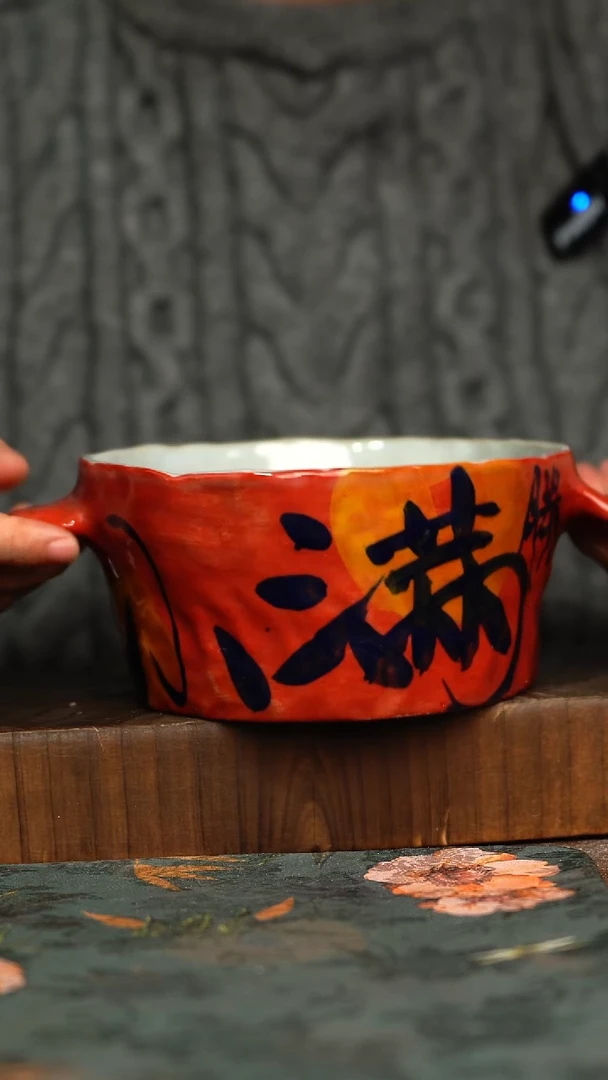 杯釉下彩手工手绘同款陶器