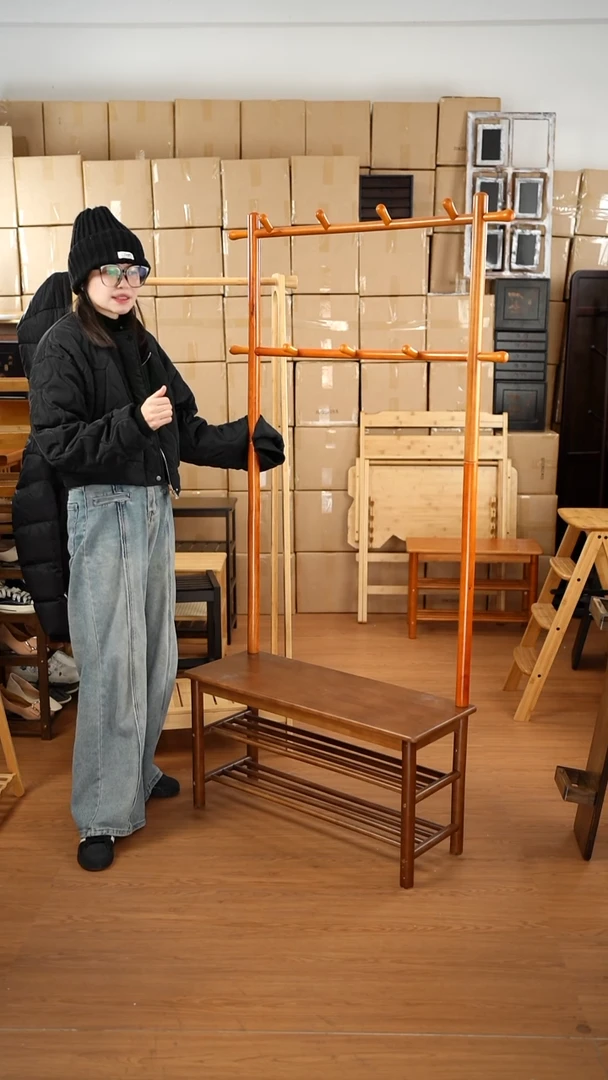 木（非红木类）衣帽架带杆子长80