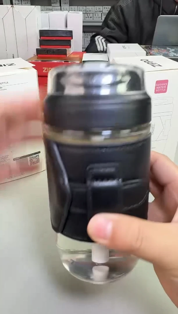 铜ZIPPO水杯-静雅系列双倍快乐玻璃杯-绅士黑460mL