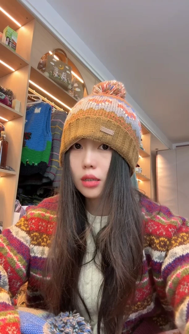 羊毛美利奴咖色狐狸帽