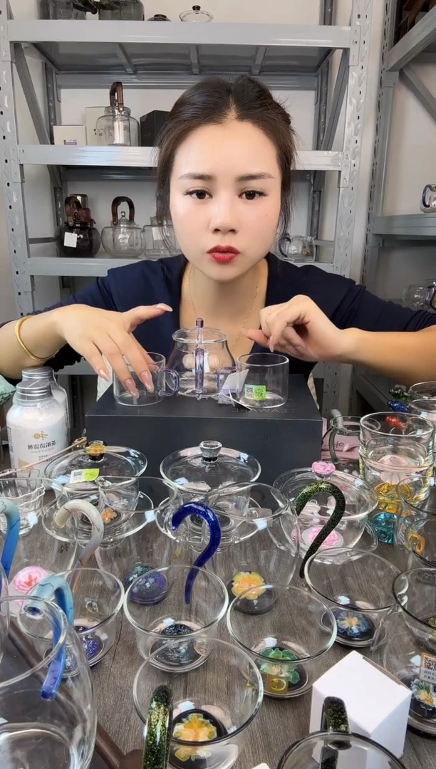 水晶玻璃无盖款禾器 青云壶 浅紫色