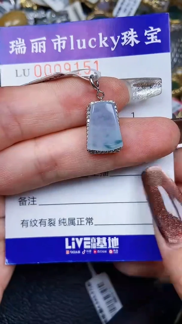 颈饰银S925镶嵌翡翠9151