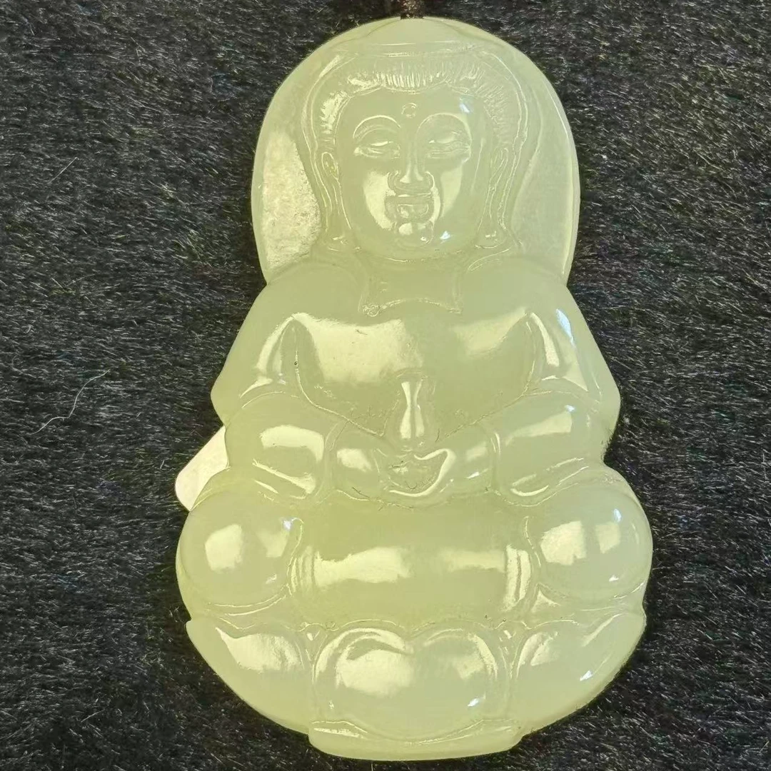 天然翡翠 观音吊坠 48.9mm D16S090