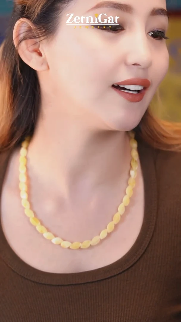 裸石琥珀未镶嵌天然琥珀项链