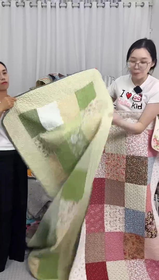 棉90*200浅绿百家被