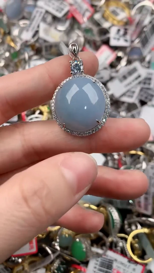银S925镶嵌戒指翡翠333           4