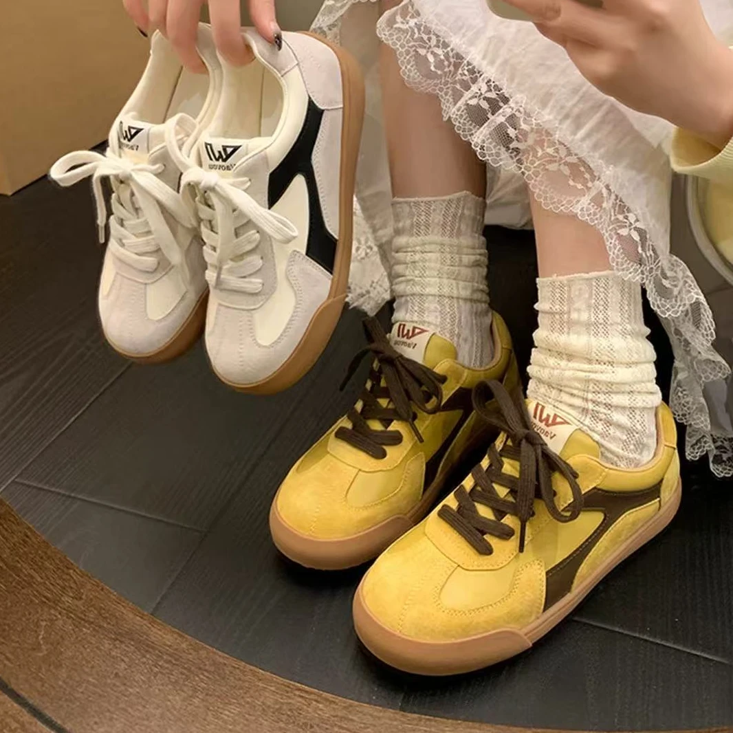 99-105复古拼色德训女鞋阿甘软底百搭休闲板鞋潮