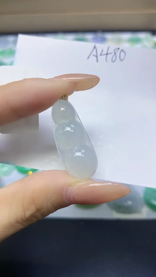 颈饰18K金镶嵌翡翠天然缅甸A货翡翠百元以上9元证书费自理