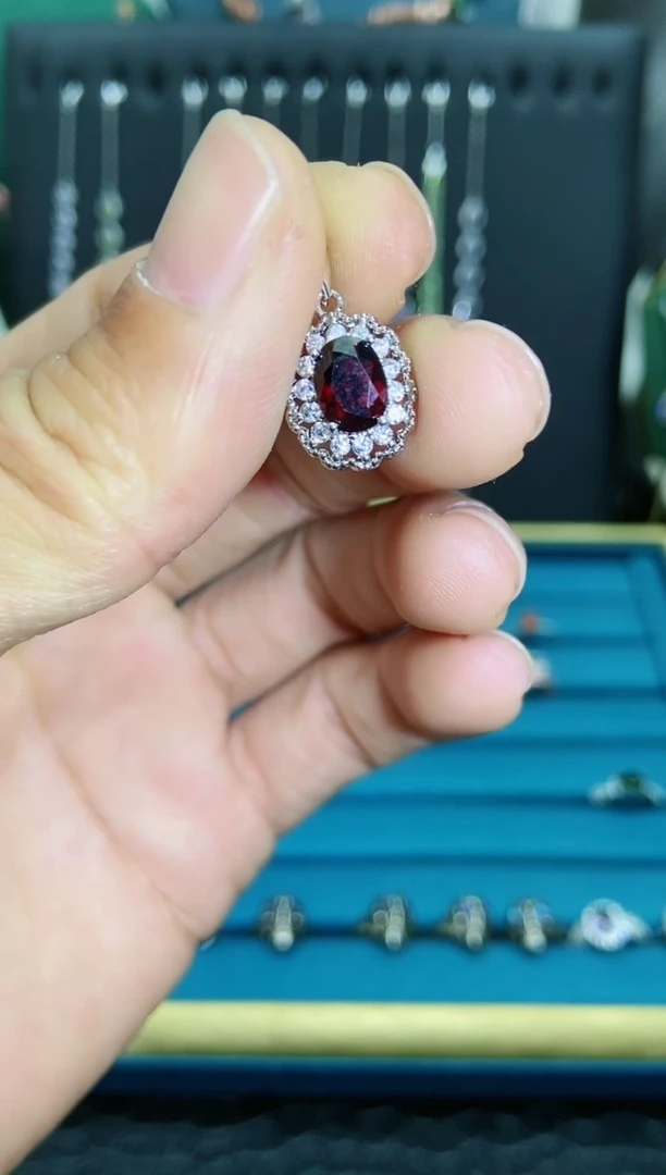 【闪购商品】石榴石吊坠(不含链)银S925镶嵌11212