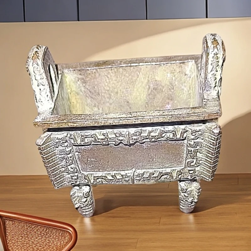 大鼎创意复古手工商用家用方形加厚轻奢摆件工艺品