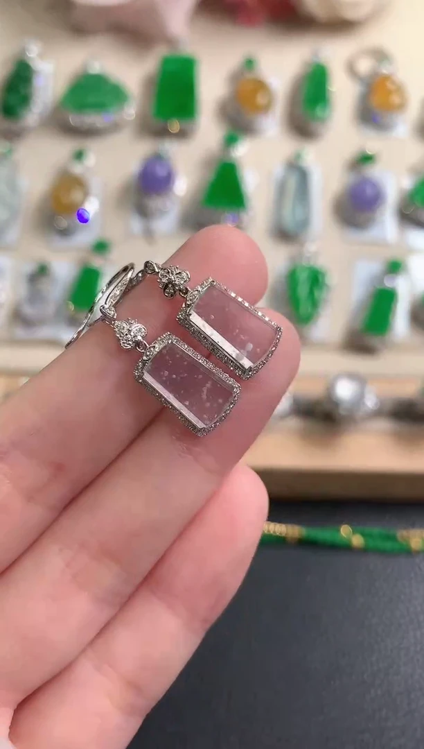 18K金镶嵌翡翠耳饰冬日珠宝Q61