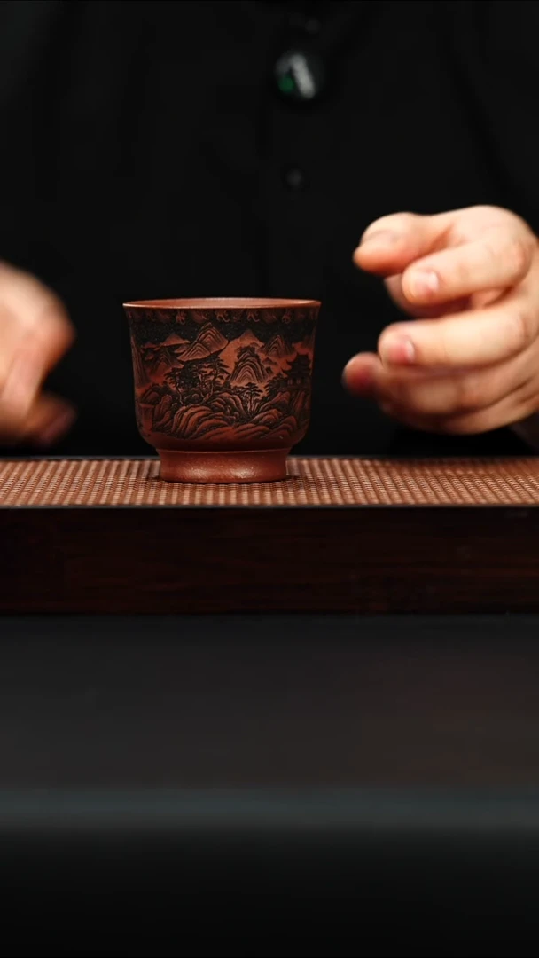茶壶紫砂宜兴紫砂 主人杯 紫泥 李传魏h310