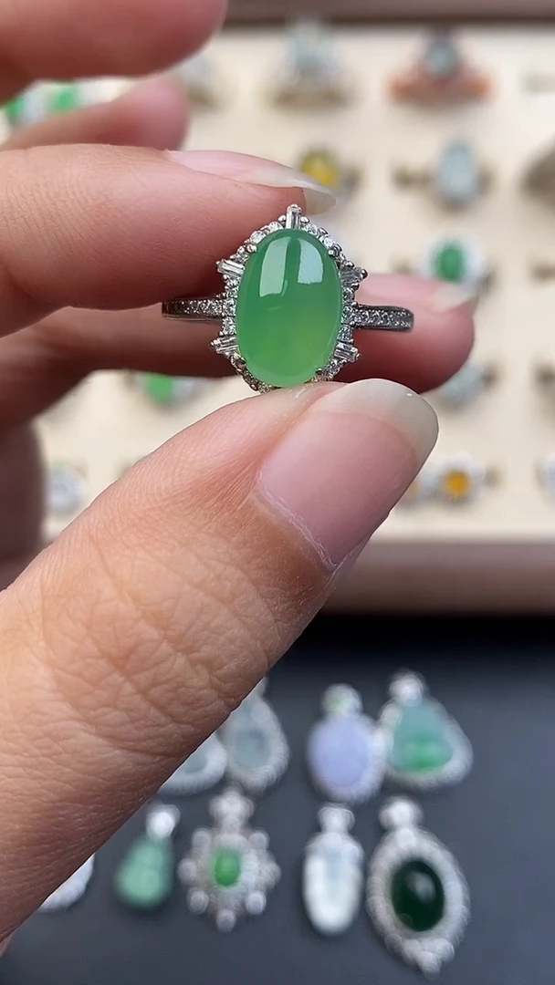 银S925镶嵌定制翡翠8568595