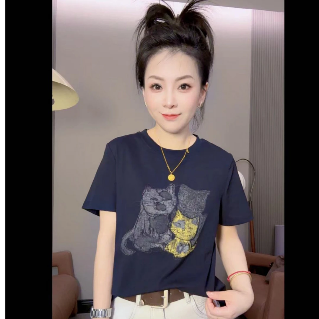小胖猫圆领T恤--