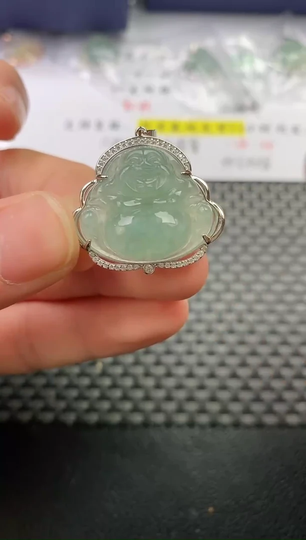 颈饰银S925镶嵌翡翠娇*挂件