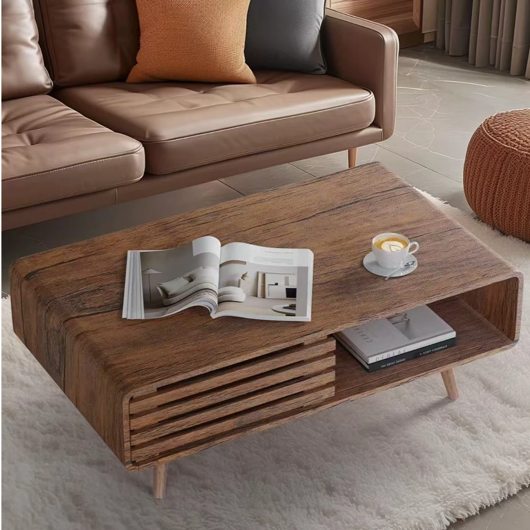 欧式木质工艺现代简约双面咖啡桌简约客厅床尾方形小户型网红家具