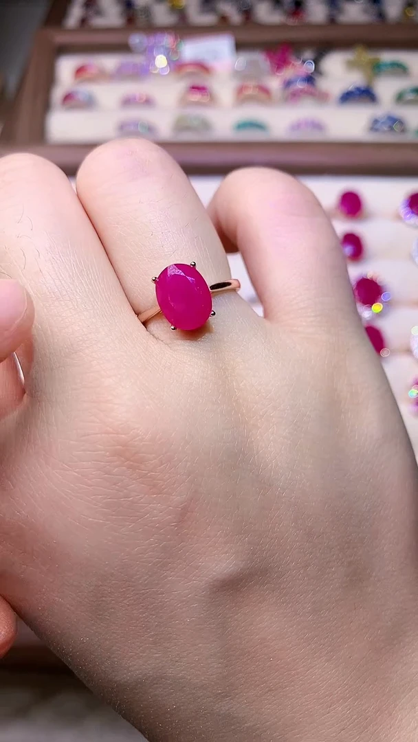 【闪购商品】红宝石戒指银S925镶嵌000