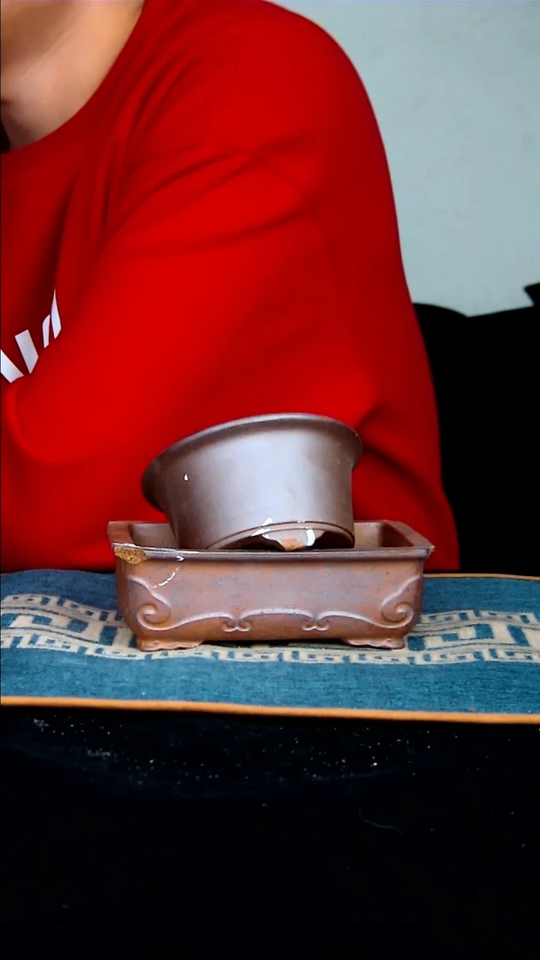 【闪购商品】紫砂花盆微瑕13*8.5*3.5+8.5*4.5