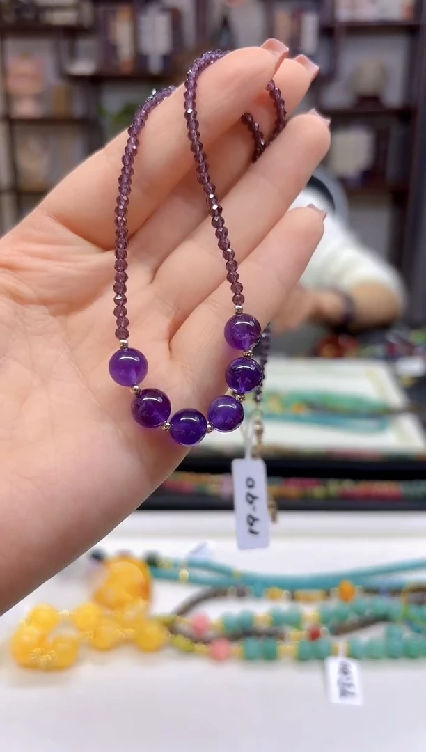 【闪购商品】紫晶颈饰未镶嵌DIY款X522