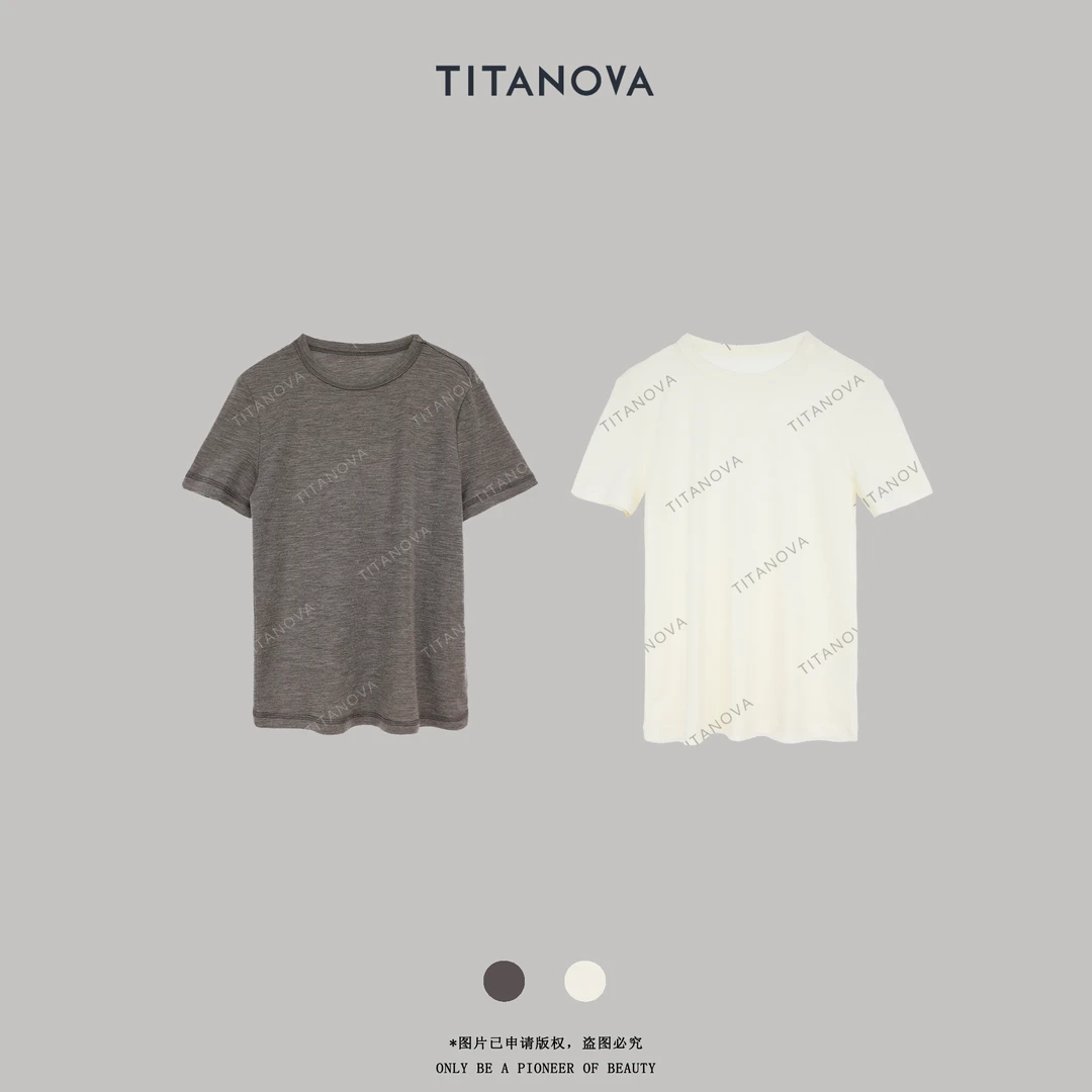 【苧不凡】乌木T｜夏季宽松羊毛圆领短袖打底衫凉感面膜T恤N5TX0712