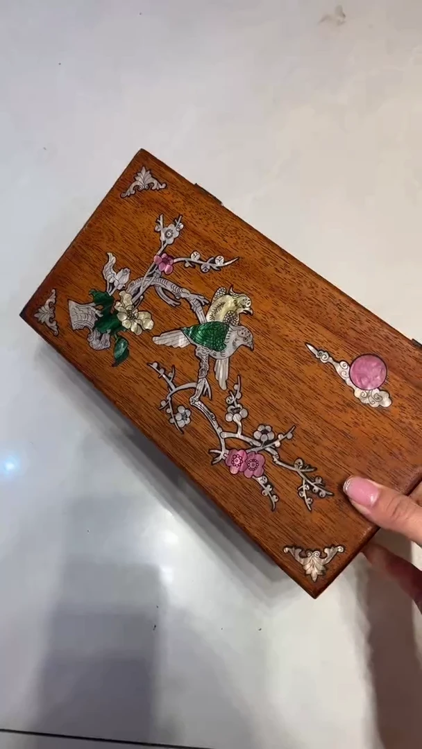 【闪购商品】木喜上眉梢螺钿首饰盒