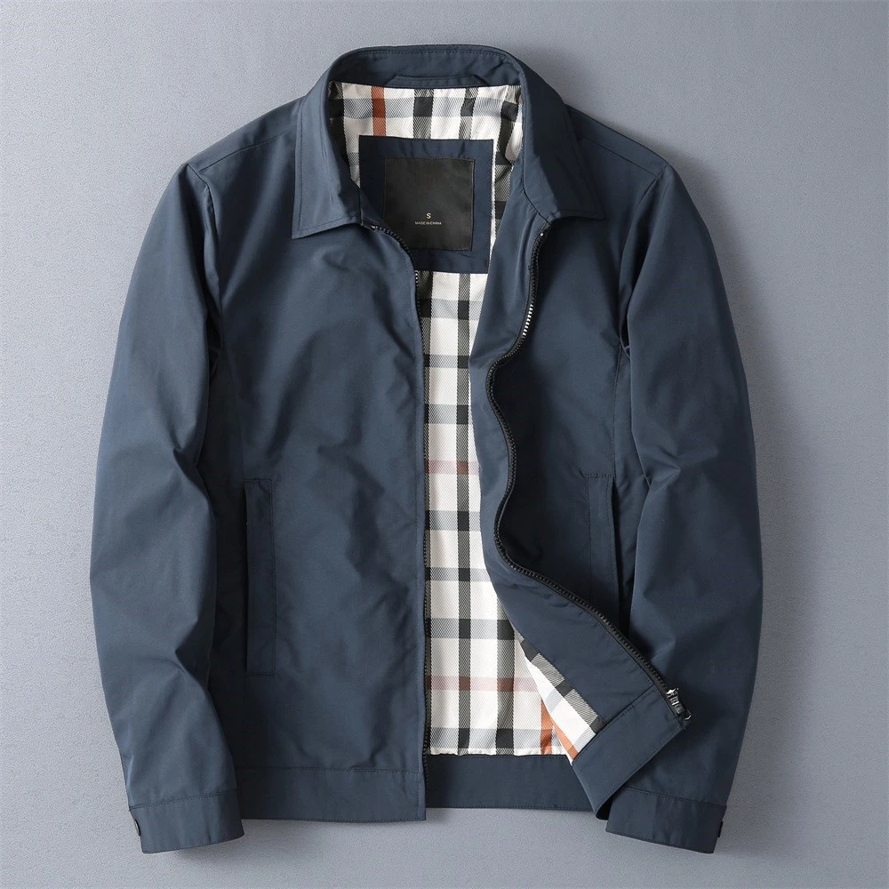 路茨春秋季新款男装中青年高档男士翻领休闲行政夹克外套商务男装