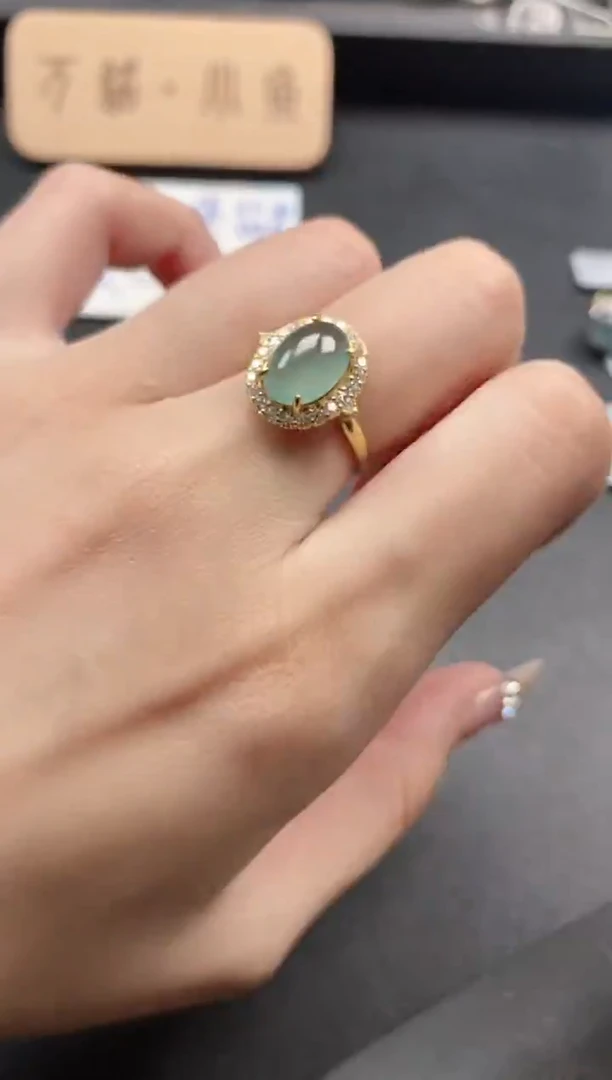 银S925镶嵌戒指翡翠51151