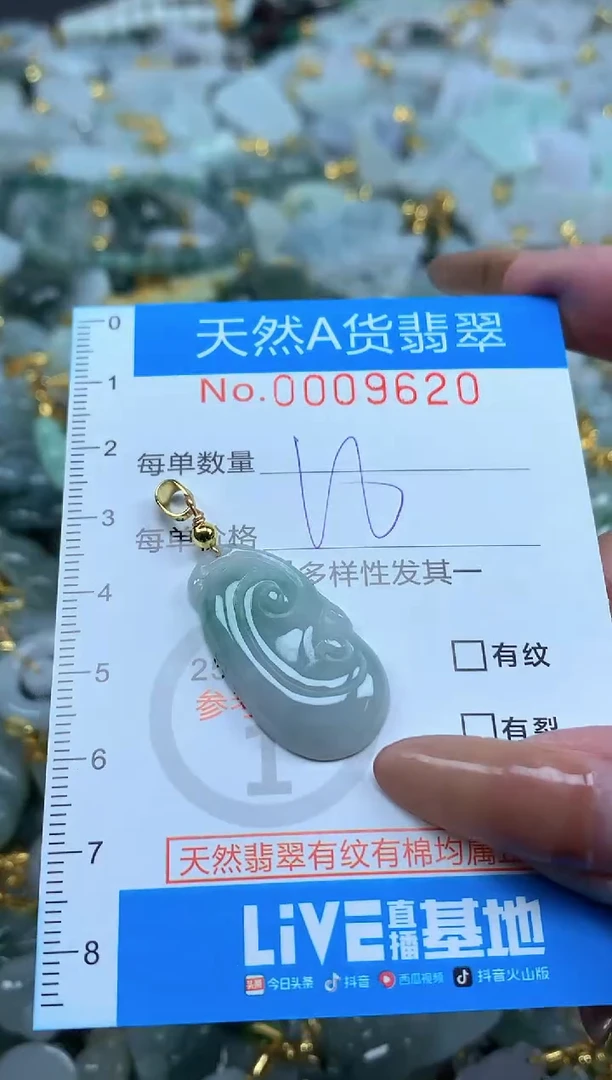 颈饰未镶嵌翡翠净货挂件-9620