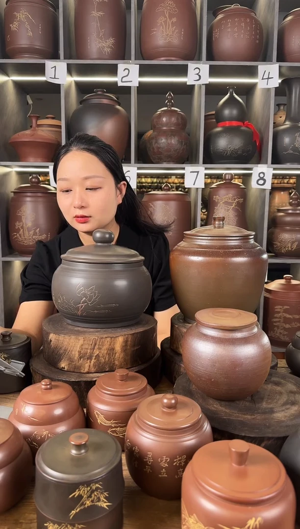 本陶手作坭兴陶柴烧2斤茶叶气泡手工痕迹
