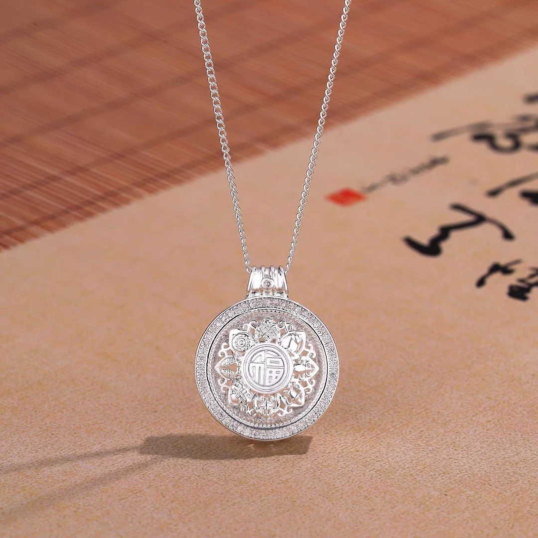 YZ013罗盘项链 银色精品项链 无礼盒