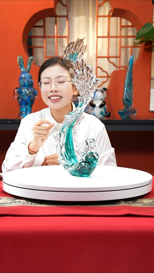 手工艺品琉璃湖水绿风生水起