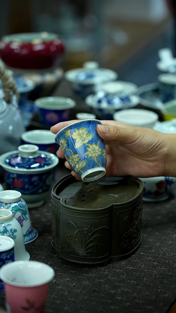 开仓千款景德镇手绘茶具放漏