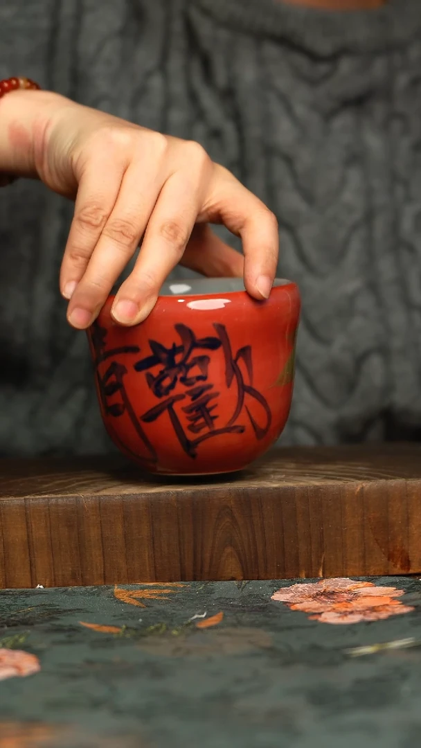 杯釉下彩手工手绘同款陶器