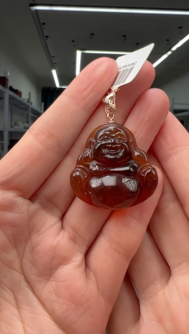 银S925镶嵌颈饰琥珀佛公
