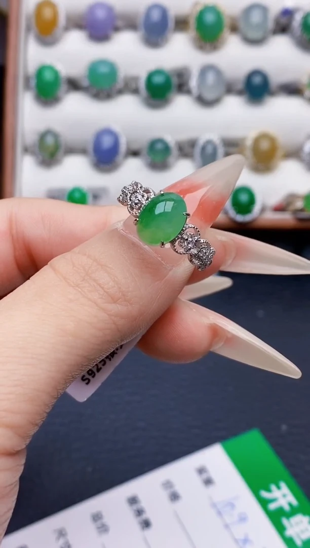 银S925镶嵌戒指翡翠1430