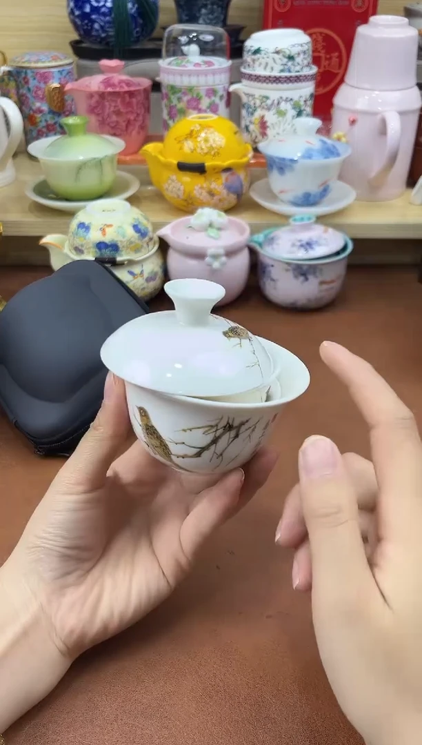 陶陶瓷茶具摆件旅行套组