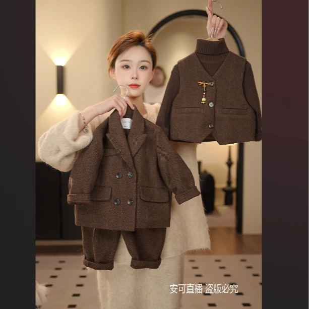 【三件套】2024新款套装儿童洋气时尚英伦时尚25328