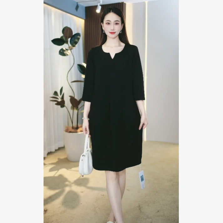 【云栖定制】B191秋季连衣裙女2025新款遮肉显瘦时尚洋气裙子