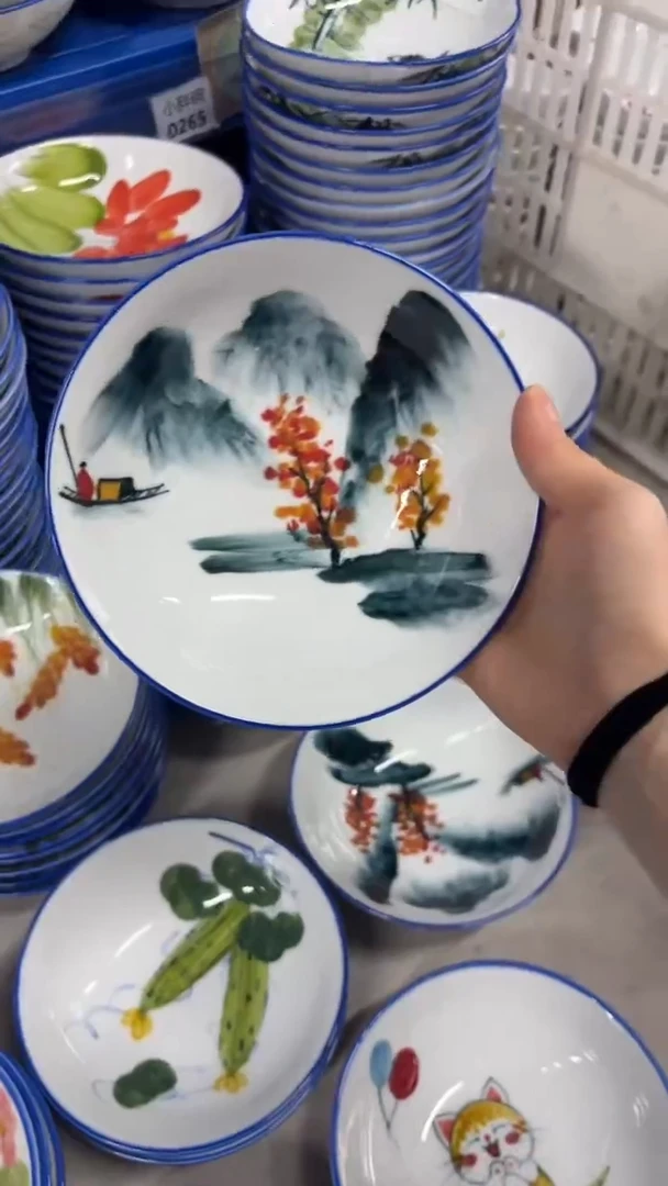 瓷片景德镇高温陶瓷食品级手绘釉中彩-小胖碗