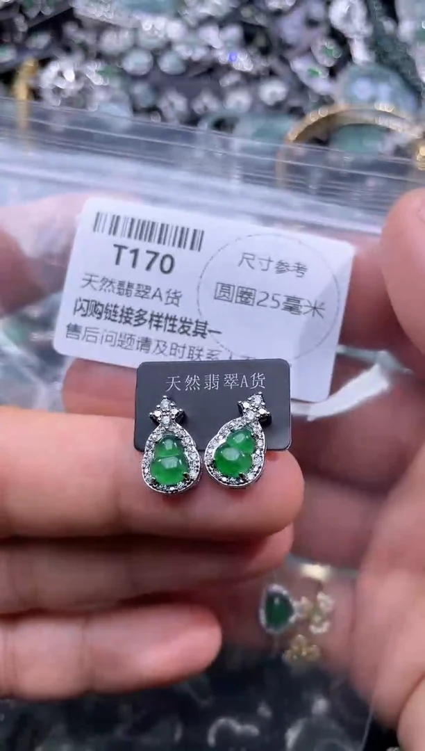 【闪购商品】翡翠颈饰未镶嵌T170耳钉