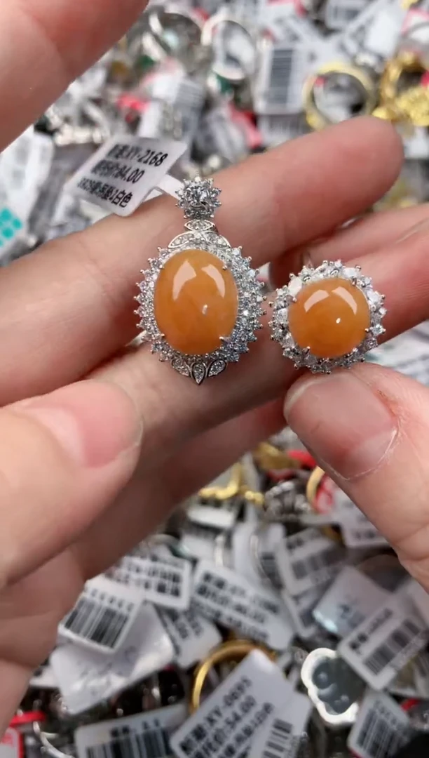 银S925镶嵌戒指翡翠19          5