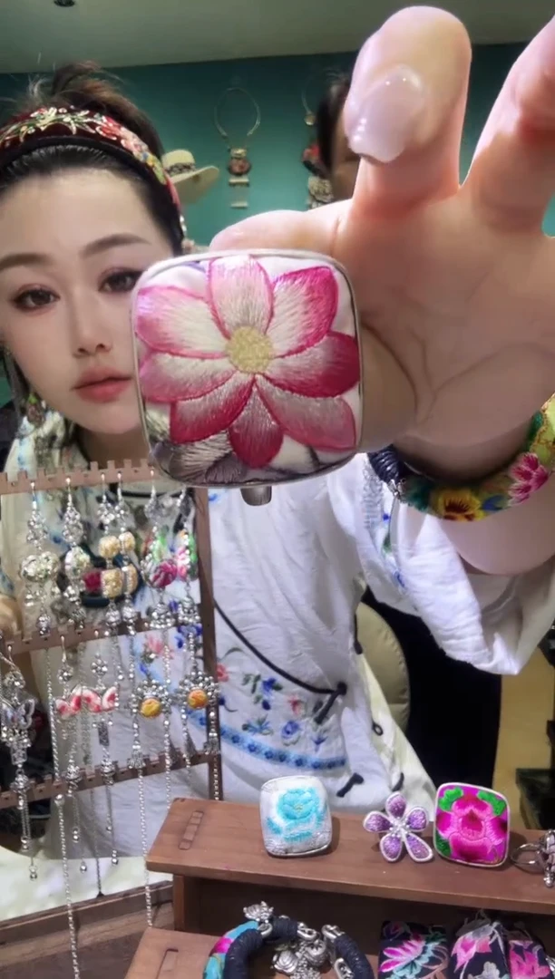 刺绣纯手工民族风刺绣戒指