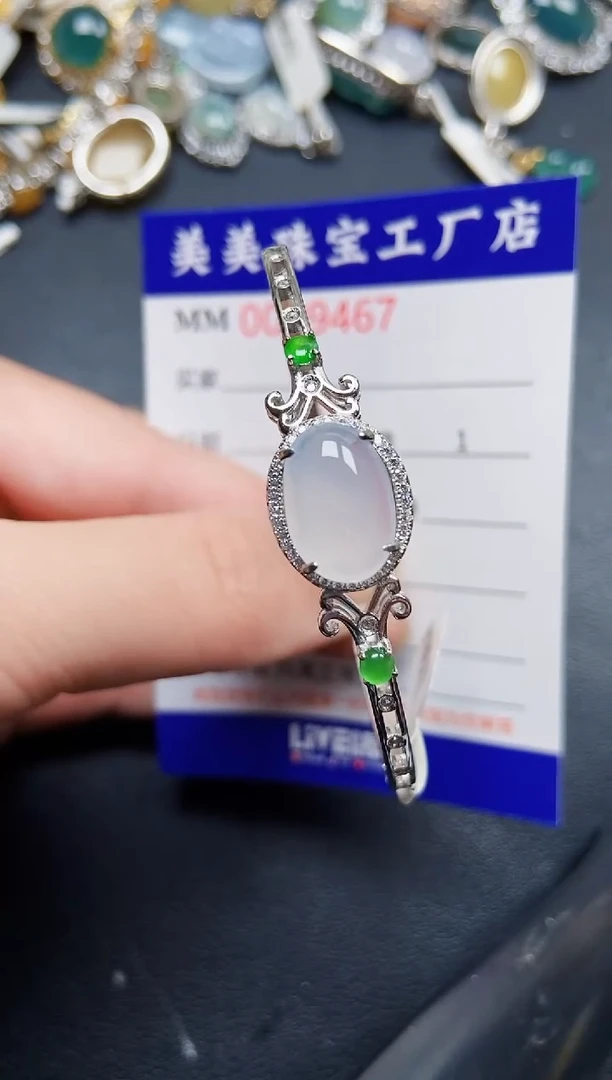 翡翠银S925镶嵌颈饰9467