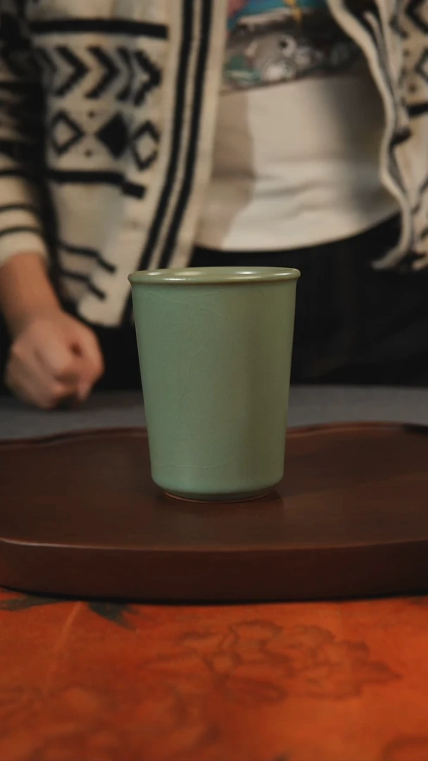 杯子煜*-可乐杯  柴烧 汝州原产地原矿仿古老釉