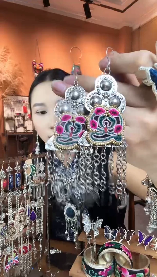刺绣纯手工民族风耳环