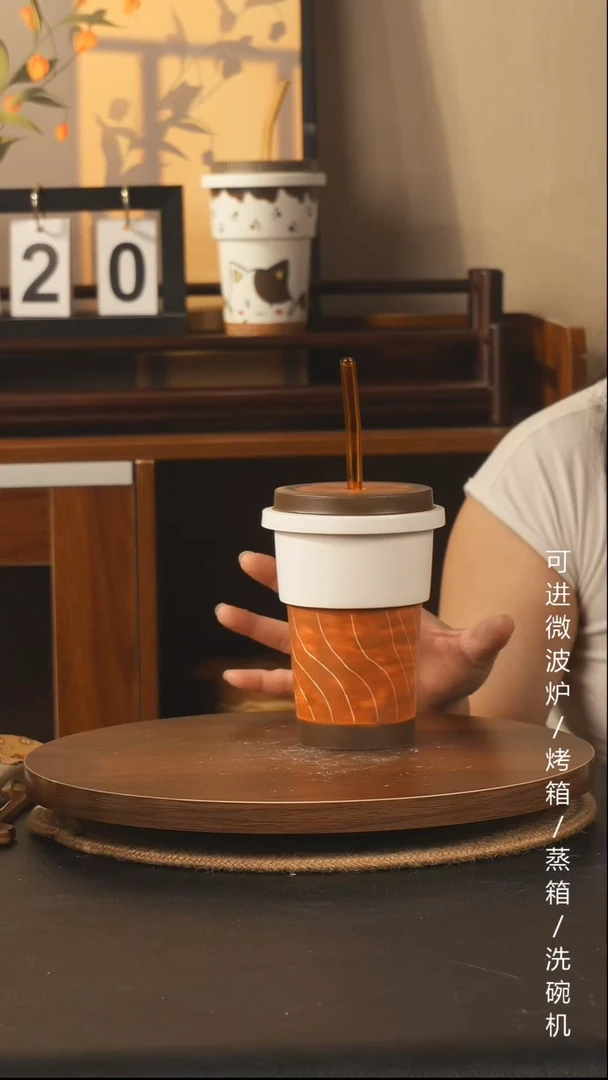 杯子景德镇高温釉下彩纯手绘创意瓷